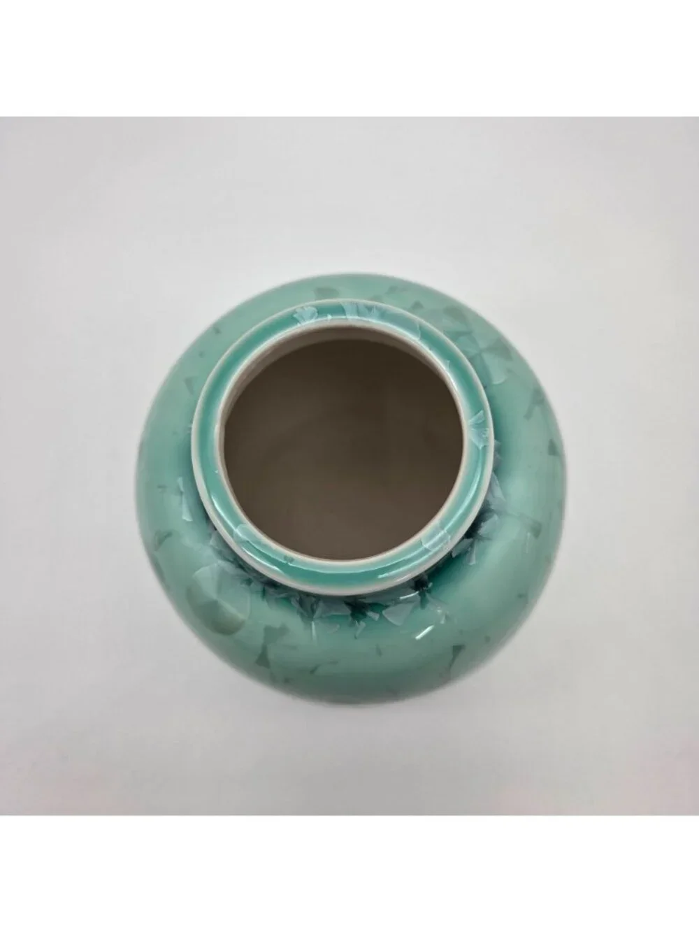 Teal Crystalline Glaze Art Pottery Vase
